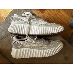 Dolce Vita Dolen Woven Crochet Platform Sneakers Cream Ivory Suede 6 thumbnail 3
