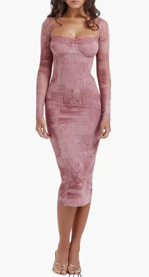 Seraphina Corset Detail Long Sleeve Dress thumbnail 1