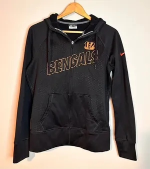 Nike NFL‎ Apparel Thermafit Cincinnati Bengals Full Zip Hoodie Sweatshirt Sz M thumbnail 1