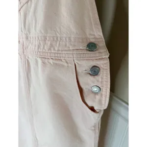 Levi's Hendrix Denim Skirtall Dusty Pink Overall Midi Dress XS thumbnail 5