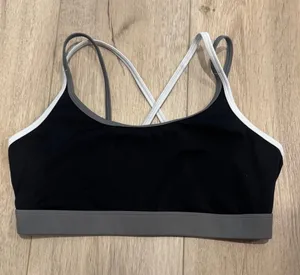 Aerie Offline Black & Gray Strappy Sports Bralette thumbnail 1