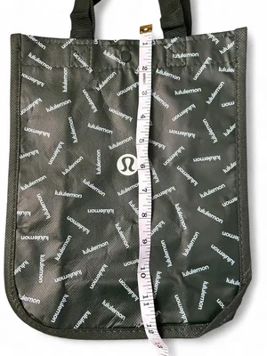 Lululemon Black Logo Tote Bag Reusable Shopper Minimal Gym Aesthetic Carryall OS thumbnail 3