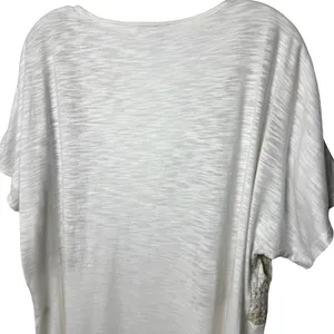 J. Jill White and Tan Embroidered Bohemian Milk‎ Maid Renaissance Blouse XL thumbnail 6
