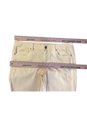 American Eagle Skinny Jeans Womens 14 Low Rise Butter Yellow Stretch Denim thumbnail 11