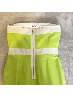 NEW Antonio Melani Strapless Dress Size 6 Lime Green White thumbnail 4