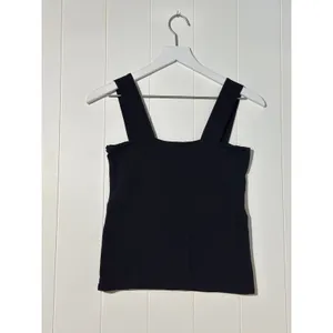 LOFT Black Ribbed Tank Top XS Wide Strap Stretch Fitted Sleeveless Basic thumbnail 3