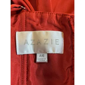 Azazie Eren ? Bronzer Satin Mermaid Full‎ Length Dress Custom Size A16 Rust Read thumbnail 3