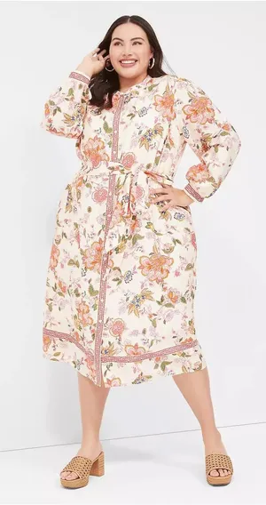 Lane Bryant Women’s Size 14 Floral Wrap Midi Dress NWT thumbnail 1
