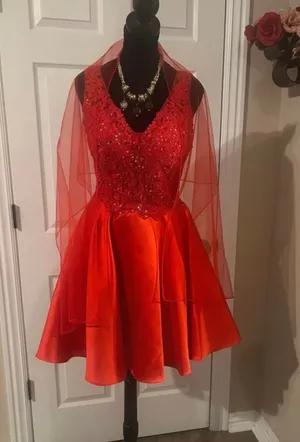 Coya Collection Formal red A line homecoming dress thumbnail 1