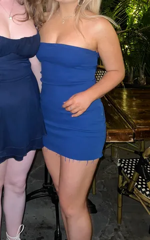 ZARA Blue Denim  Strapless Mini Dress thumbnail 1