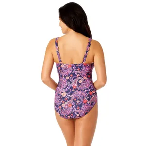 NEW Lands’ End Paisley Floral One Piece UPF 50 Adjustable Straps Swimsuit, XS thumbnail 5
