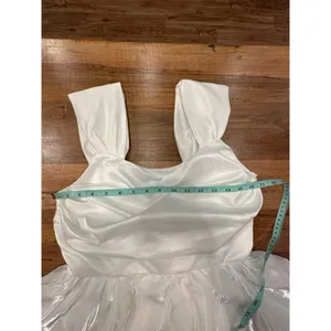 HUTORUL White Satin Mini Dress Retro Prom Size M thumbnail 11