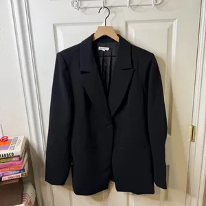 Good American Classic Sculpted Blazer Black Single Button Womens Size 4 / XL‎ thumbnail 5