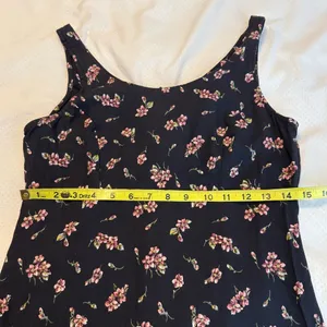Vintage 90s Long Black Pink Floral Dress Size 11/12 Dark Floral Whimsy Goth thumbnail 9