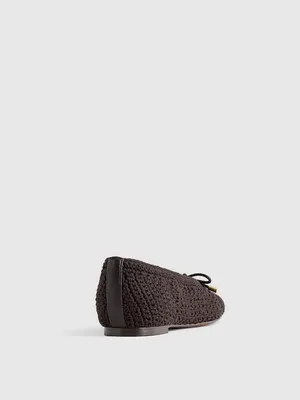 Madewell The Hester Flat in Crochet Roasted Espresso Brown Size 10 thumbnail 3