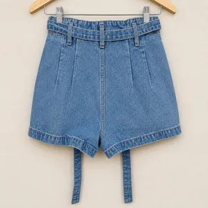 Abercrombie & Fitch Paperbag Denim Shorts Women 24 00 High Rise‎ Y2K Belted thumbnail 3