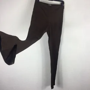 Good American Chocolate Brown Faux Suede Pant Size 8 Boss Split Hem Straight Leg thumbnail 14