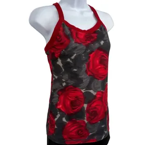 Lululemon Tank Top Women 6 Red Rose Print Racerback Shelf Bra Rare Gym‎ Yoga thumbnail 3