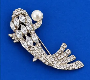 Sparkling Pave Koi Fish Brooch Pin thumbnail 1