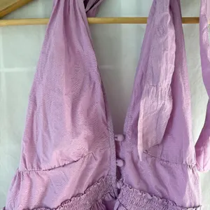 NWT Free People Sail away tunic tiered ruffle dress lilac purple small thumbnail 4
