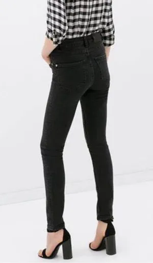 Zara Black Stretch Skinny Jeans 8 thumbnail 2