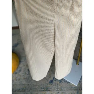 Level Eight Cotton Seersucker Romper Jumpsuit Striped Coastal Minimal Neutral‎ M thumbnail 6