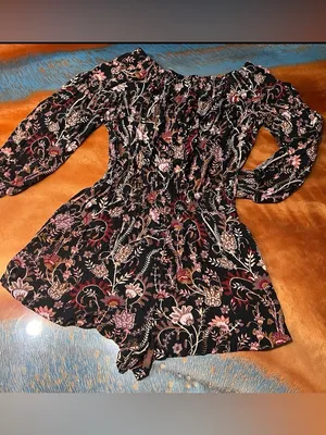Free People Pretty and Free Floral Romper off the shoulders medium thumbnail 3