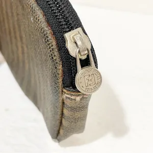 Fendi Vintage Brown‎ Striped Full Zip Coin Purse Accessory Pouch Wallet thumbnail 3