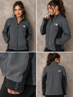 The North Face Women's Gray Black Full Zip Fleece Jacket thumbnail 2