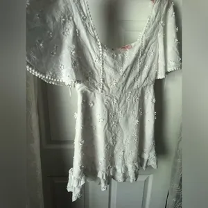 Showpo. Fancy A Spritz Square neck Mini Dress Embroidery floral babydoll size 8 thumbnail 5