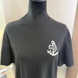 5.11 Tactical Women Black Sailor Graphic T-Shirt Biker Navy‎ Short Sleeve Fitted thumbnail 3