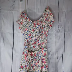 Umgee strapless flowy boho floral wide leg jumpsuit thumbnail 7
