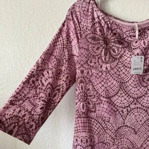 Free People NWT Purple Boho Paisley Medallion Print Mini Dress thumbnail 4