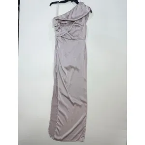 elle zeitoune Luna one shoulder maxi Satin Gown Size XS thumbnail 7