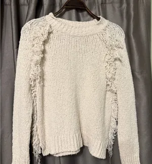 Madewell Ivory Fringe Detail Sweater thumbnail 1