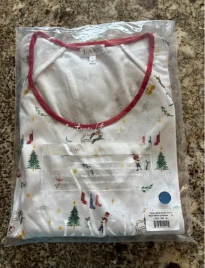 Lake Pajamas Pima Classic Short Set Night Before Christmas NEW NWT $104 XL thumbnail 1