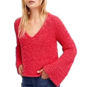 Free People small pink oversized knit sweater thumbnail 2
