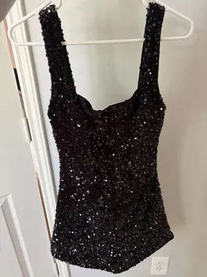 Princess Polly Miss Me Mini Sequin Dress Black 4 thumbnail 5