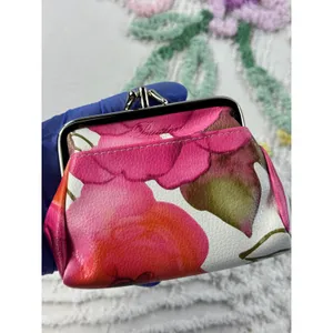 Buxton Pink Floral RFID Triple Frame Coin Purse Kiss‎ Lock Wallet 202P40 thumbnail 8