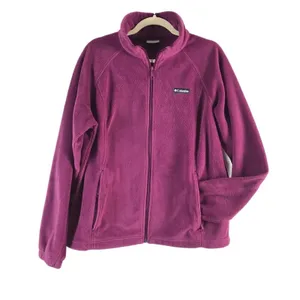 COLUMBIA Pile Fleece Jacket Women XL Purple Full Zip Gorpcore Outdoor Travel Y2K thumbnail 4