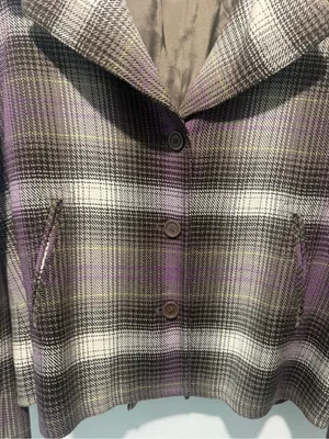 Evan Picone Plaid Jacket in Purple and Gray thumbnail 4
