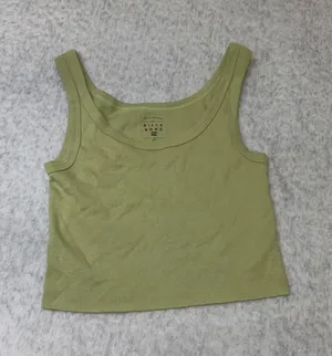 Billabong Womens Sage Green -Knit Cropped Tank Top Scoop Neck Medium RawHem NWOT thumbnail 1