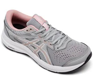 ASICS Women's Gray and Light Pink Athletic Running Shoe thumbnail 1