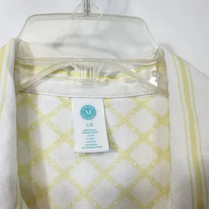 Martha Stewart Large Pajama Set Yellow White‎ Striped Rayon Short Sleeve 497 thumbnail 12