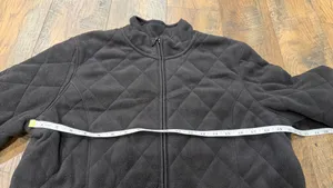 Charter Club Women’s Fleece Quilted Jacket, Size Large, Black Full Zip thumbnail 4