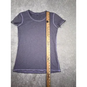 lululemon‎ womens size 4 purple stripe fitted t shirt thumbnail 5