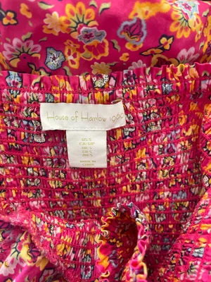 House of Harlow 1960 Smocked Puff Sleeve Floral Midi Dress thumbnail 5