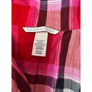 Victoria's Secret Size Small Short Sleeve‎ Button Up Pajama Top Red Pink Plaid thumbnail 3