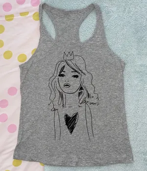 Forever 21 Y2K Gray Graphic Top thumbnail 1