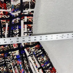 Amanda Uprichard Silk Mixed Print Fit and Flare Mini Dress Leopard Floral M thumbnail 5